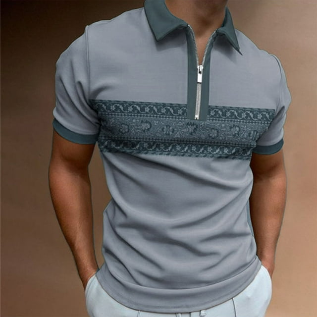 Chemises pour Hommes T-shirt à Col en V à Manches Courtes Imprimé Décontracté et à la Mode pour Hommes