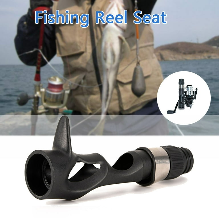 LASHALL Plastic Aluminum Casting Fly Fishing Reel Seat DIY Fishing Pole  Reel Seat, Black(Buy 2 Receive 3)