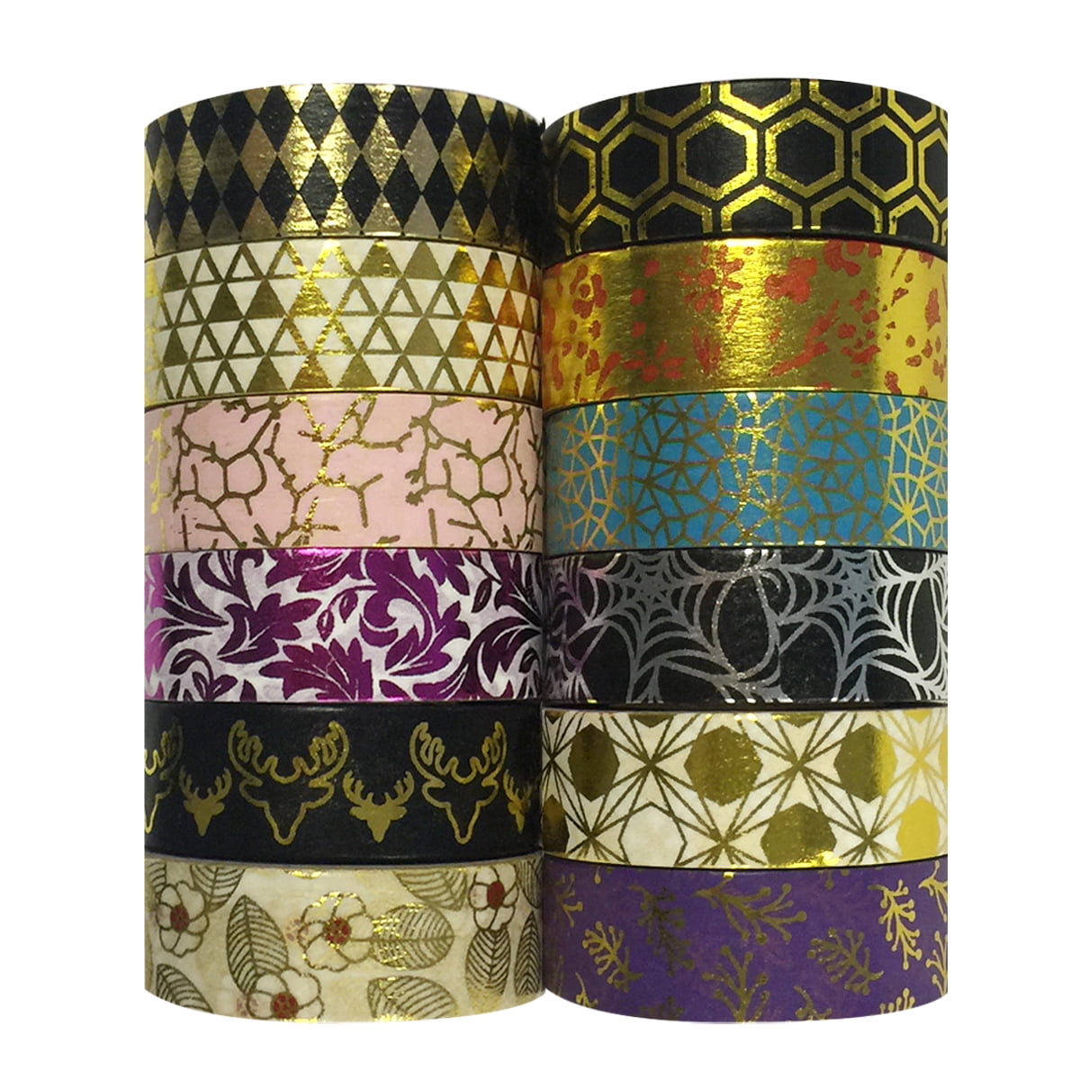 Wrapables® Washi Tapes Decorative Masking Tapes, Set of 12, ADSET56