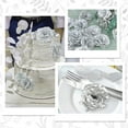 thumbnail image 4 of "Artificial Rose Flowers Head with Stem, Silver Silk Fake Rose for Wedding Bouquet, Party, Home Decor, DIY, Baby Shower Centerpieces, Tables Decoration, 4 of 4