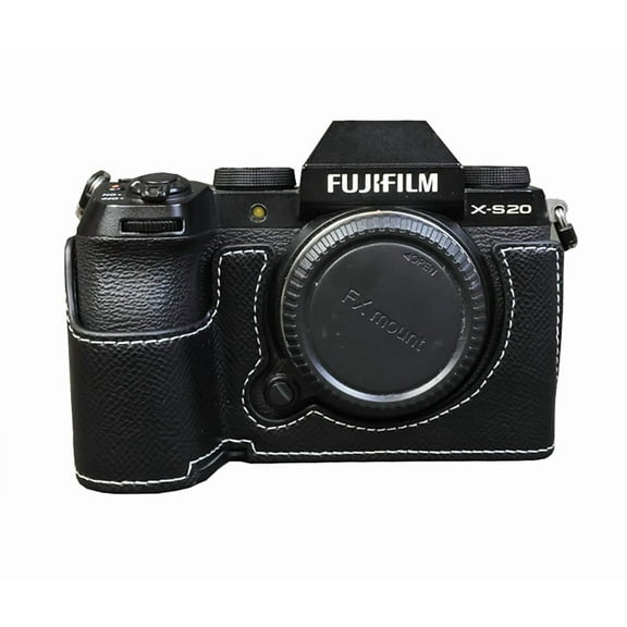 GadgetCom Camera Half Case Compatible with FUJIFILM X-S20 XS20 , Anti-Slip PU Leather Shell Protective Cover