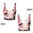 thumbnail image 5 of Fotbe Cute Axolotl Sakura Blossoms Pattern Womens' Sports Bra Longline Wirefree Padded with Medium Support Sports Moisture-Wicking Workou Vest,Tank Top-X-Large, 5 of 7