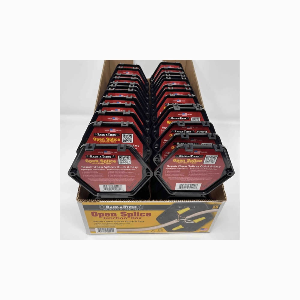 Rack-A-Tiers 4 In Open Splice Junction Box 25Pc