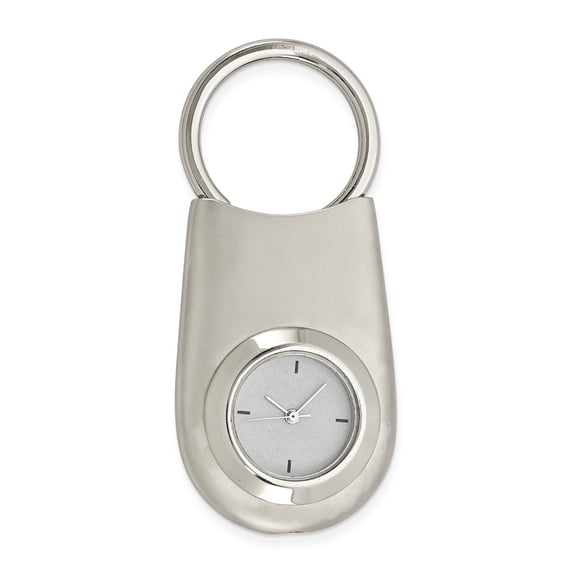FB Jewels Nickel-plated Oval Clock Key Ring