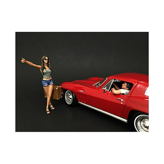 Hitchhiker 2 piece Figurine Set (Green Shirt) for 1/24 Scale Models by American Diorama