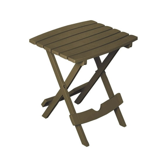 Adams 8510-60-3734 Quik Fold Portable Resin Side Table, Earth Brown, Each