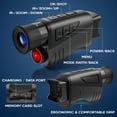 thumbnail image 3 of BNISE Night Vision Monocular for Adults and Kids, Night Vision Scope for 100% Darkness 16X Zoom  Infrared Monocular Telescope for Camping, Wildlife Observation, 3 of 9