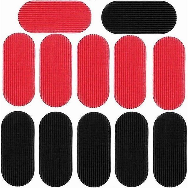 12 Pieces Hair Gripper Hair Holders Hair Fringe Stickers-Magic Hair Fixed Clip Hairpin Hair Styling Accessories (Black, Red)