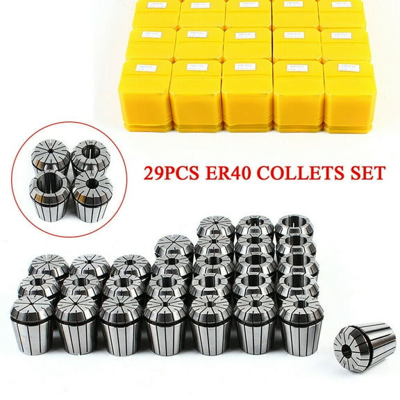 29 Pcs ER40 Precision Spring Collet Set for Boring, Drilling, Tapping, Milling Lathe Engraving Tool