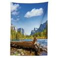 thumbnail image 3 of Ambesonne American Tablecloth Rectangular Table Cover, California Yosemite, 52"x70", Green Blue, 3 of 4
