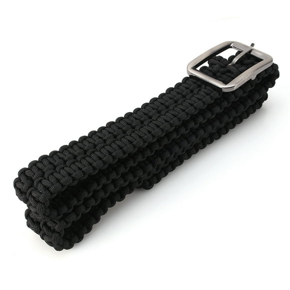MAYUJIAA Survival Paracord Belt 550 Paracord Belt Utility Belt Milspec Cord Solid Steel Buckle Black HW313-77584