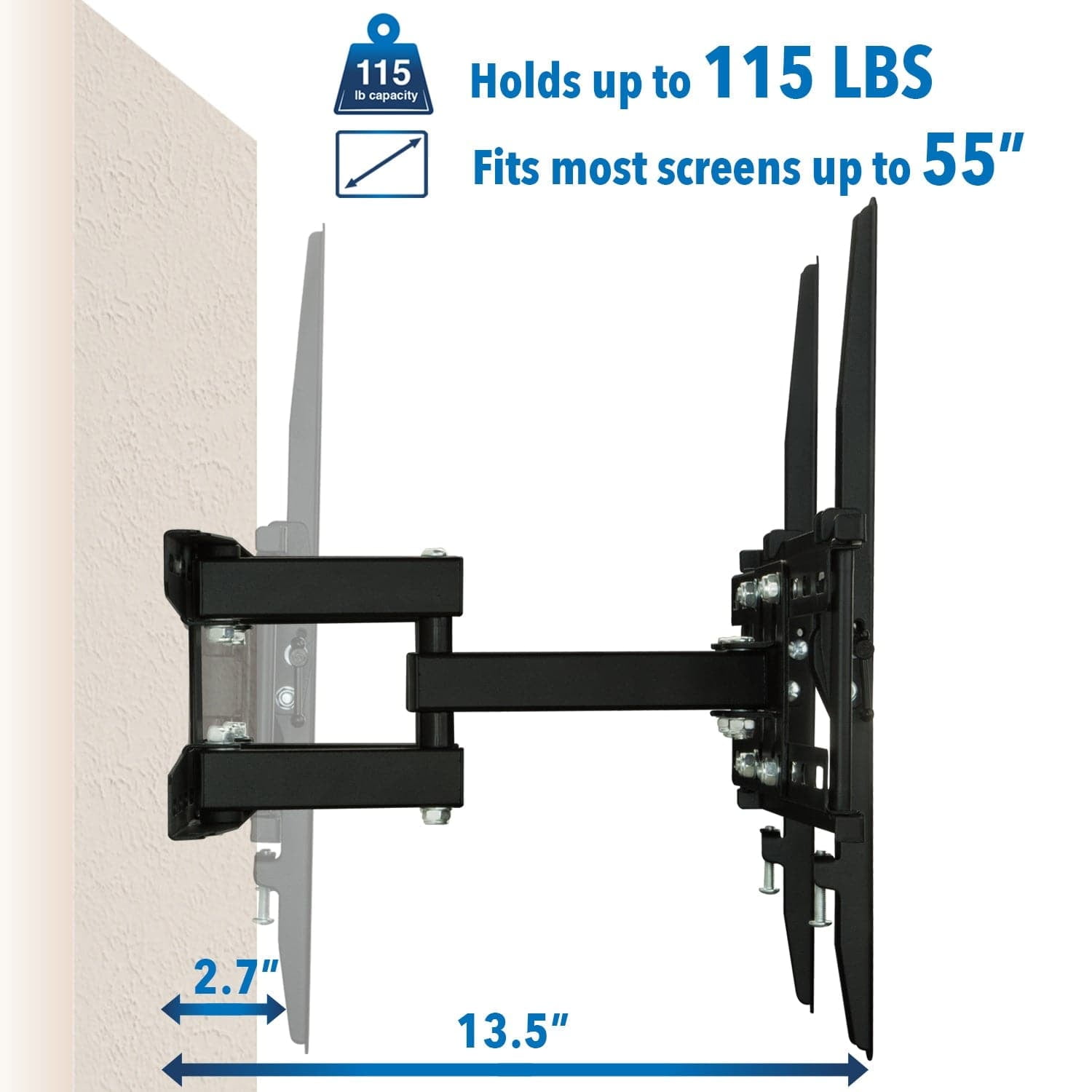 Mount-It! Full Motion Dual Arm TV Wall Mount w/ Extension