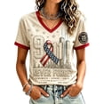 thumbnail image 2 of Women's 9.11 Never Forget Printed V-Neck T Shirts Patriotic American Flag 2001-2026 25Th Anniversary Honor Tops, L, 2 of 4