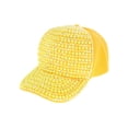 thumbnail image 1 of Top Headwear Pearl Rhinestone Bling Baseball Cap - Yellow, 1 of 1