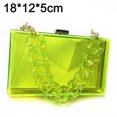 thumbnail image 2 of Bolso bandolera de un solo hombro, bolso cuadrado pequeño con cadena portátil, bolso acrílico transparente para mujerAmarillo transparente, 2 of 5