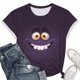 thumbnail image 5 of Tops de Ajuste Suelto para las Mujeres Sudadera Casual Impresa Manga Corta Cuello Redondo Superior, Poliéster, 5 of 8
