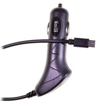 Plug-in Car MicroUSB Travel Charger with Premium Ic Chip for LG 450 lg450 Alcatel A392G, BIG Button Flip, Kyocera Dura XV, LG 236C, LG Revere 3, Samsung ConvoyTM 3, Gusto 3 Livemylife Wristband