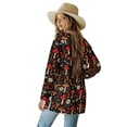 thumbnail image 2 of Garronmavis Lightweight Cardigan Sweater Knitted Sweater Coat for Women with Pockets Long Sleeve Cardigan Jacket Plus Size Drape Cover Up Mushroom Daisies, 2 of 6