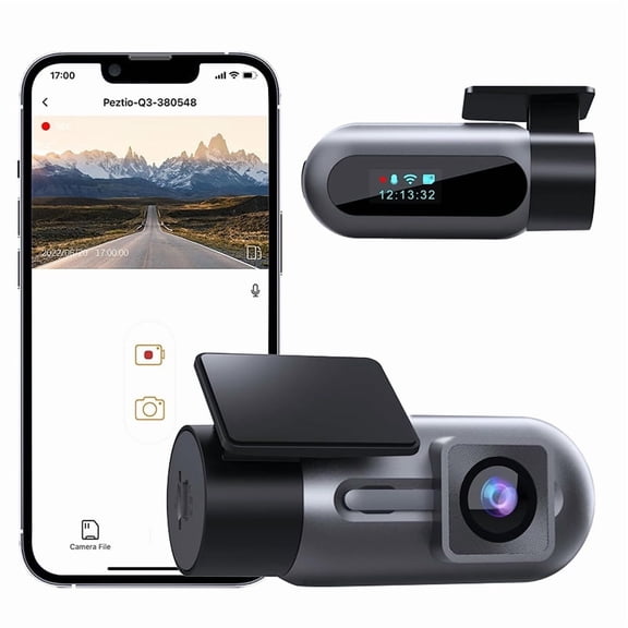 FHD 1080P WiFi Dash Cam - Mini Car Camera Night Vision, 24H Parking Mode, G-Sensor & APP (128GB Max)