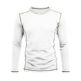 thumbnail image 4 of Smsaxvxz Mens Shirts Soft Comfort Crew Neck Long Sleeve Color Patchwork T-Shirts Casual Lightweight Fall Tops White XL, 4 of 8