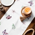 thumbnail image 3 of Tulips Spring Floral Table Runner - 72 Inch Long Pastoral Flowers Butterfly Farmhouse Cotton and Linen Blended Dress Scarves Farmhouse Table Runner for Kitchen Dining, Coffee Table, 13" x 72", 3 of 8