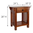 thumbnail image 3 of Leick Home 8222 Mission Impeccable End Table with Drawer, Made with Solid Wood, Side Table for Living Room, Bedroom, Medium Oak Finish Nightstand Table, 3 of 11