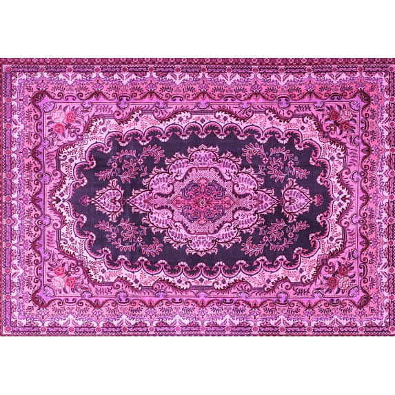 Ahgly Company Indoor Rectangle Medallion Pink Traditional Area Rugs, 2' x 3'