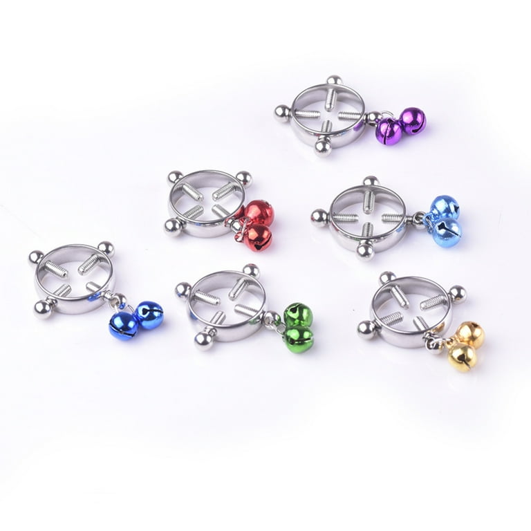 LEAQU 1Pc Lady Bell Screw Round Stainless Steel Nipple Ring No
