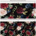 thumbnail image 2 of Soimoi Black Cotton Poplin Fabric Leaves & Peony Floral Print Fabric by Yard 56 Inch Wide, 2 of 7