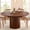 Walnut, variant on 47"-63" Extendable Round Dining Table for 4–8 with Storage, Mid Century Modern Farmhouse Wood Oval Dinner Table with Pedestal Base for Kitchen, Living Room (Black)