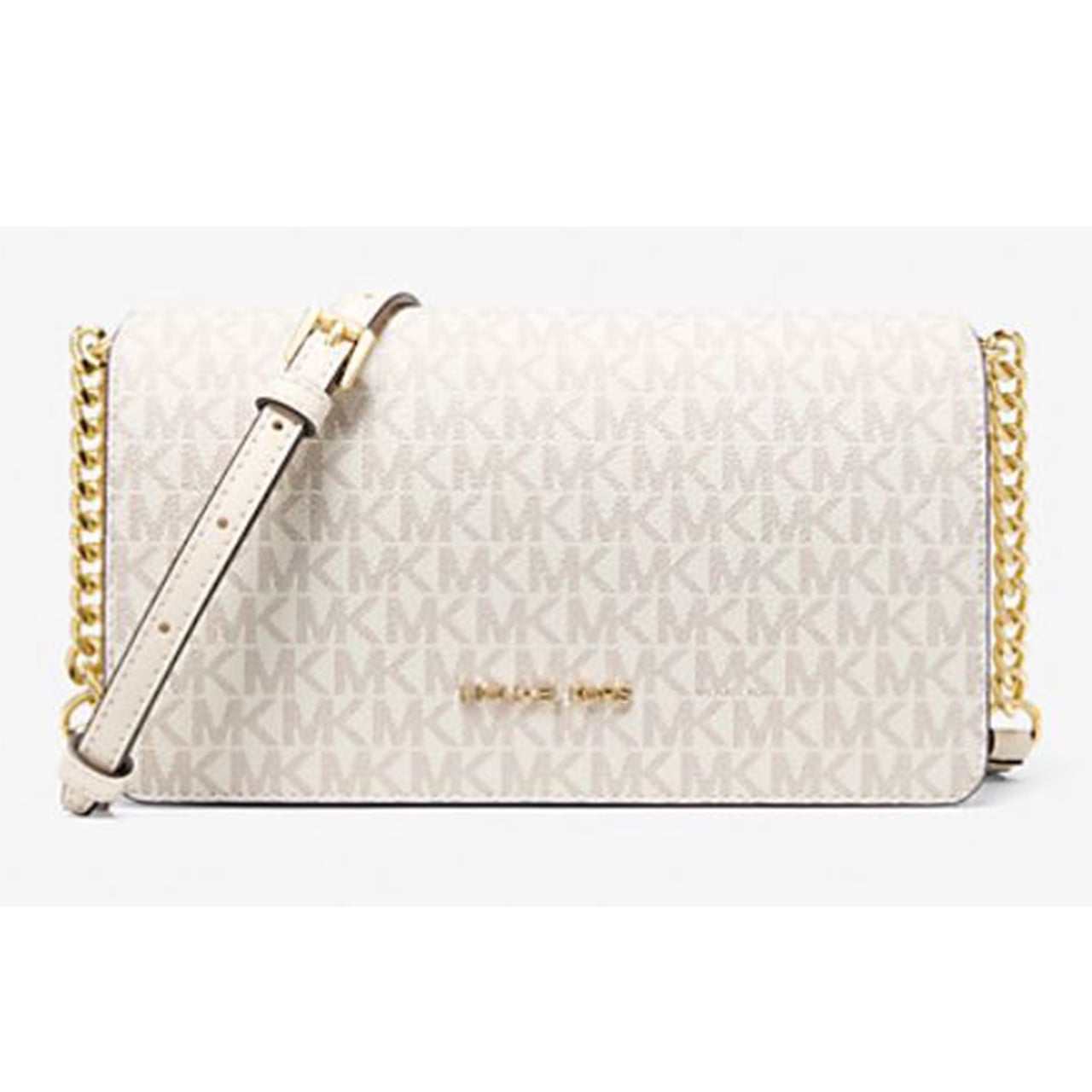 Michael Kors Women's Jet Set Medium Signature Logo Crossbody Bag (LightCreamMulti) 35F5GTVC8B-ltcream