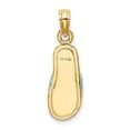 thumbnail image 6 of Auriga Fine Jewelry 14K Yellow Gold 3D W/ Aqua Enamel Summer Slipper Charm for Women, 6 of 6