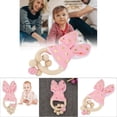 thumbnail image 6 of YAHHU Wooden Handmade Colorful Beads with Rabbit Ear Hanging Decor for Baby 2.76 inches / 7 cm Pink, 6 of 9
