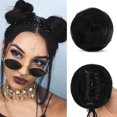 thumbnail image 1 of GHSDFBB SOFEIYAN 2 Pcs Mini Chignon Pince à Cheveux Oreilles de Chat Désordonnées Extension de Cheveux Synthétiques Perruque Accessoire Chignon Spatial pour Femmes Filles, Noir Cassé, 1 of 6