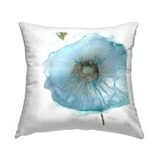 Stupell Industries Modern Blue Poppy Petals Printed Throw Pillow Design by Carol Robinson