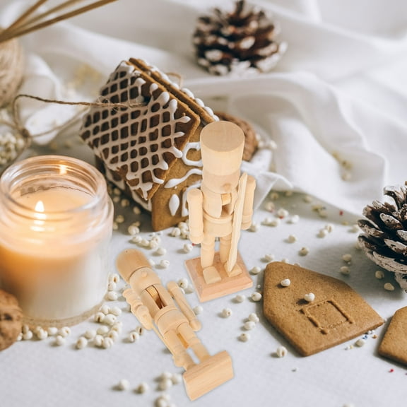 HOMEMAXS Wooden Nutcracker Set for Kids Playing Creative Design EcoFriendly Beige 3pcs