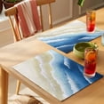 thumbnail image 4 of Navy Blue Ombre Ocean Placemats Set of 6 Watercolor Coastal Beach Waves Place Mats Indoor Wipeable Table Mats Washable Cloth Dining Table Placemats for Kitchen Holiday Party Home Decor 13x19 Inch, 4 of 9