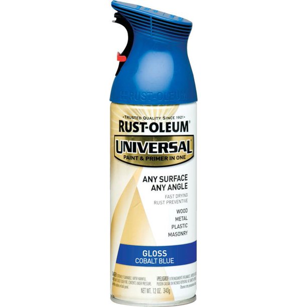 RustOleum Universal Gloss Pray Paint & Primer, Cobalt Blue, 12 Oz.