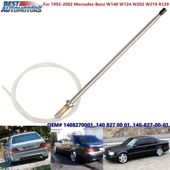 Power Antenna Aerial AM/FM Radio Replacement Mast Cable For 1992-2002 Mercedes-Benz W140 W124 W202 W210 R129