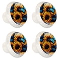 thumbnail image 2 of 4 Pcs Round White Knobs for Kitchen Cabinet Cupboard Dresser Bookcase Sunflower Butterfly Drawer Pulls Handles Home Decor, 2 of 8