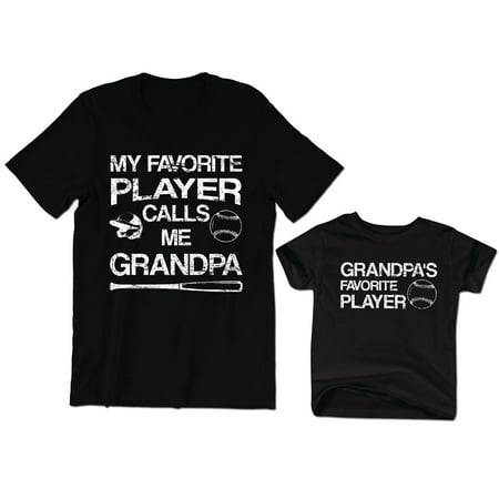 

My Favorite Player Calls Me Grandpa Men s T-Shirt Baseball Softball Graphic Tee Grandpa s Favorite Player Kids Toddler Shirt Youth