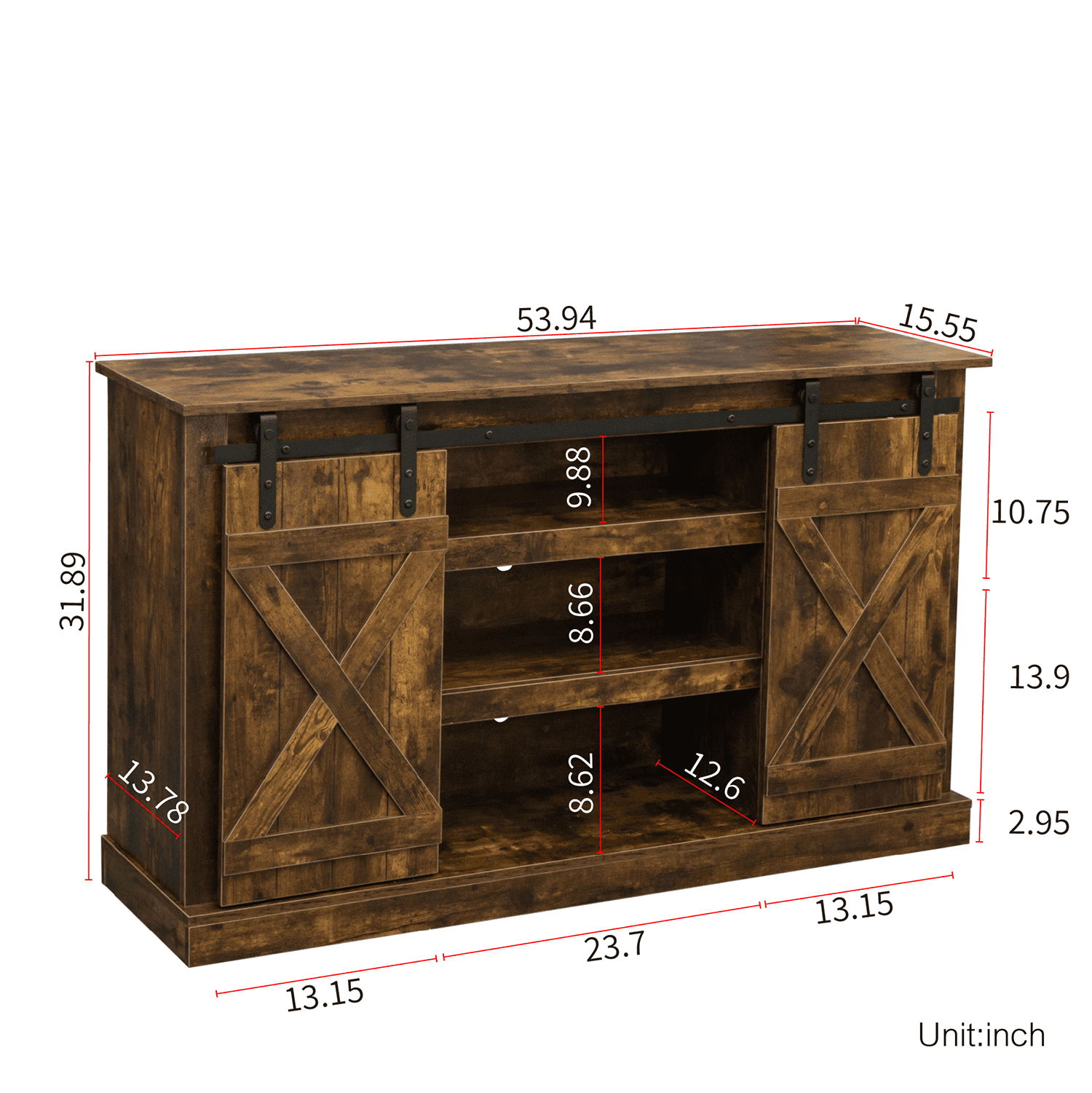 Kepooman Modern TV Stands for 58 Inch TV for Living Room, 58" Entertainment Center for TVs for Home, Mid-Century TV Stand for Bedroom, Oak-A