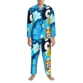 thumbnail image 3 of Netaao Bluey for Pajamas Set Long Sleeve Sleepwear Mens Button Down Nightwear Pj Sets for Sleeping-Medium, 3 of 7