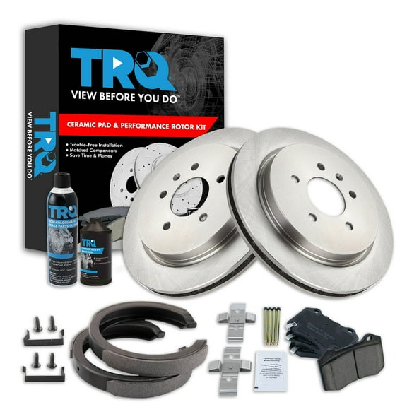 TRQ Rear Brake Pad & Rotor Kit BKA38483 Fits Select 2006-2008 Cadillac STS