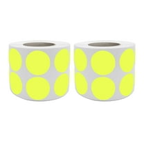 Royal Green Colored Dot Stickers 3/4" Round Labels (19MM) Neon-Yellow 2100 Labels on 2 Rolls