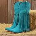 thumbnail image 2 of Mepaouo Women's Fringe Knee High Boots Western Cowboy Cowgirl Tassel Pull on Boot with Pointed Toe, 2 of 7