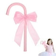 thumbnail image 2 of Christmas Candy Cane Decoration – Pink Bow Ornament for Tree, Wall or Mantel Display – Cute Holiday Décor, Plastic & Cloth, Lightweight Hanging Design, 2 of 5