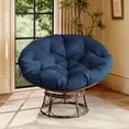 thumbnail image 4 of MeetLeisure 46 Inch Large Papasan Chair Handwoven Wicker with Thcik Olefin Cushion,Sturdy Steel Frame,Waterproof for Living Room,Bedroom,Lounge,Balcony,Indoor Outdoor,Navy Blue, 4 of 8