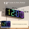 thumbnail image 2 of Reloj de pared JALL Large Digital de 12 pulgadas con colores RGB y luz nocturna, 2 of 8