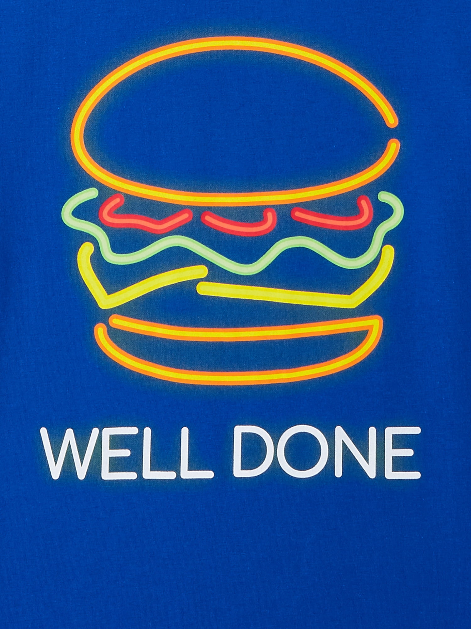 Wonder Nation Boys Neon Sign Burger Short Sleeve T-Shirt, Sizes 4-18 & Husky